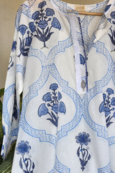 Blue Gem Floral Flair Dress